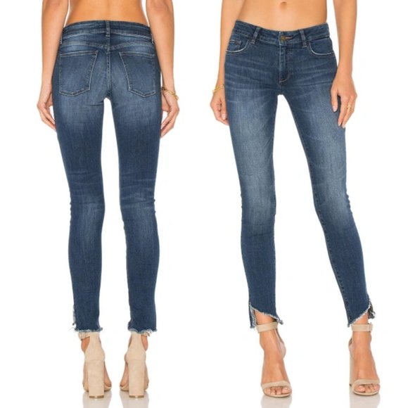 DL1961 Denim - DL1961 Emma Power Legging Frayed Step Hem Mid Rise Skinny Jeans In Sphinx 27